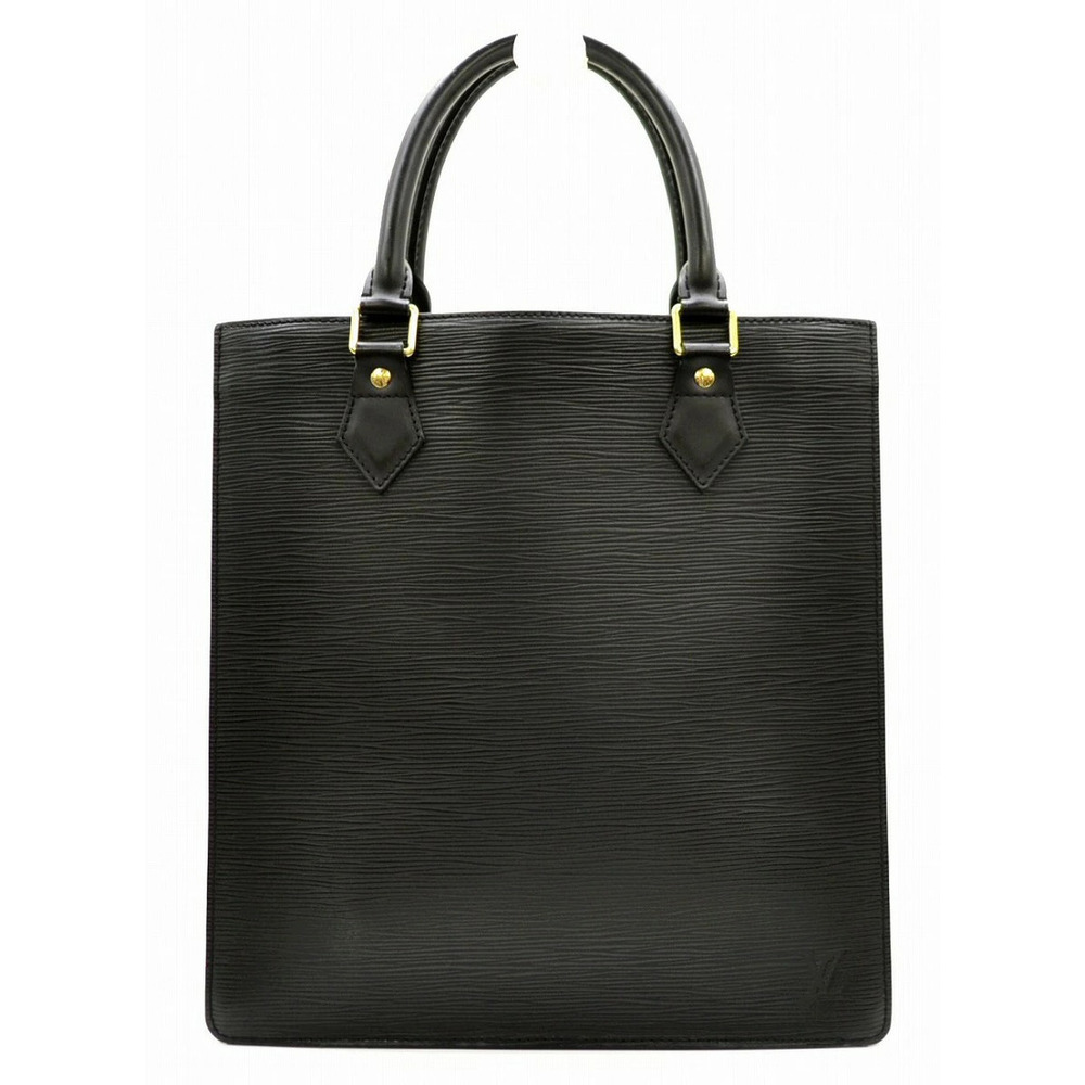 Louis Vuitton Epi Sac Plat Tote Bag Handbag Business Square Noir Black